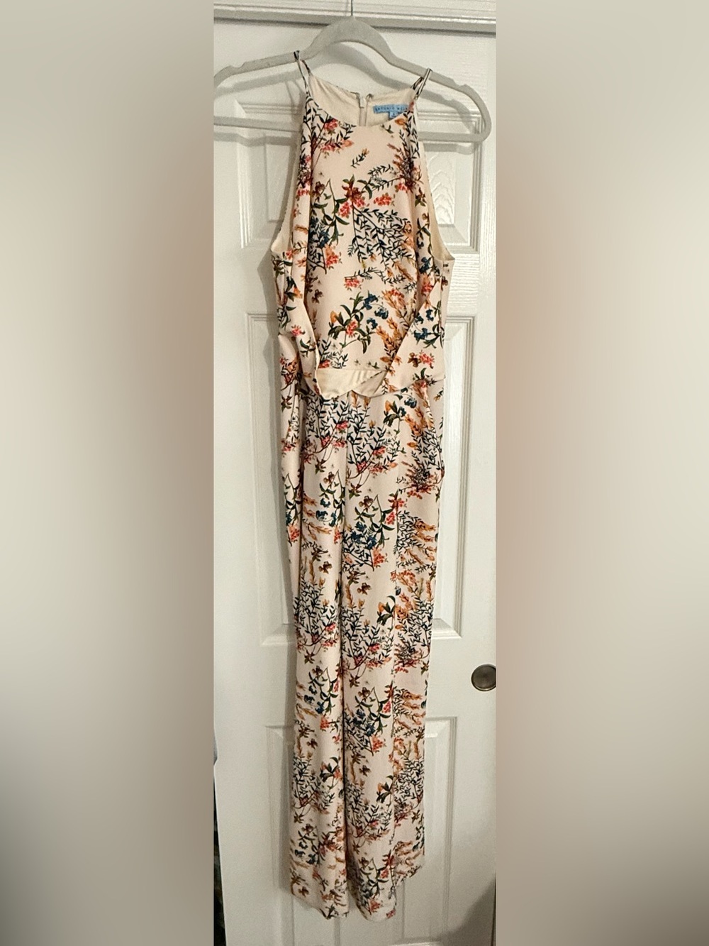 ANTONIO MELANI Cream Floral Halter Jumpsuit